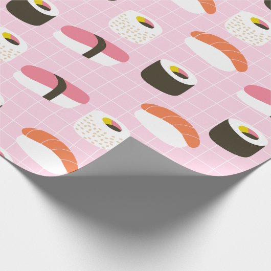 Cute Sushi Wrapping Paper Cadeaupapier (Hoek)