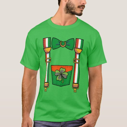 Cute Suspenders Bowtie Green Tuxedo St Patricks Da T-shirt (Voorkant)