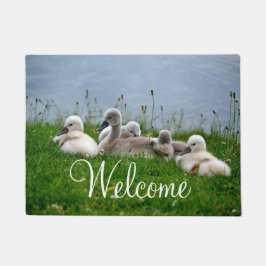 Cute Swan Babies Welkom Deurmat