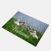 Cute Swan Babies Welkom Deurmat (Schuin)