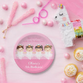 Cute Swan Ballerina Birthday Party Supplies Papieren Bordje (Feest)