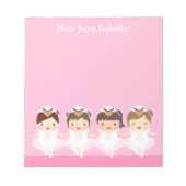 Cute Swan Ballet Ballerina voor meisjes Notitieblok (Voorkant)