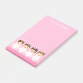 Cute Swan Ballet Ballerina voor meisjes Post-it® Notes (Schuin)