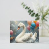 cute swan briefkaart (Staand voorkant)