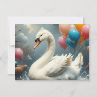 cute swan briefkaart
