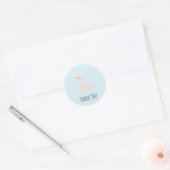 Cute Swan Girls Pink Birthday Hartelijk dank Ronde Sticker (Envelop)