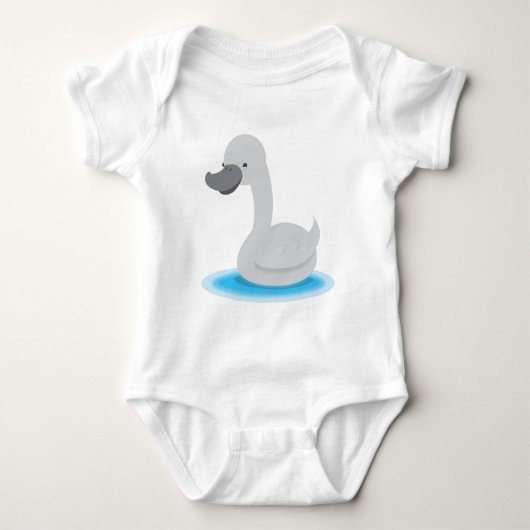 Cute SWAN Gosling grijs Romper (Voorkant)