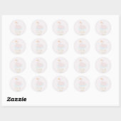Cute Swan Pink Bow Girls Birthday Party Ronde Sticker (Vel)