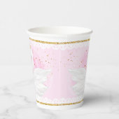 Cute Swan Princess Birthday Paper cup Papieren Bekers (Rechts)