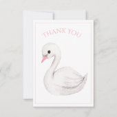 Cute Swan Simple Baby shower Hartelijk dank Bedankkaart (Voorkant)