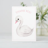 Cute Swan Simple Baby shower Hartelijk dank Bedankkaart (Staand voorkant)