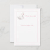 Cute Swan Simple Baby shower Hartelijk dank Bedankkaart (Achterkant)