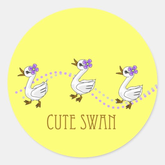 Cute Swan Sticker (Voorkant)