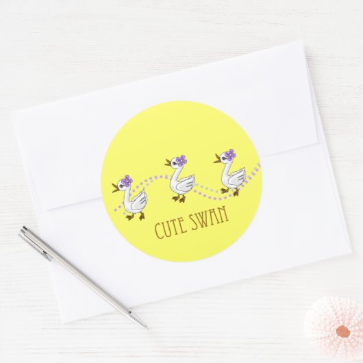 Cute Swan Sticker (Envelop)