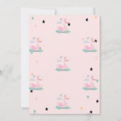 Cute Swan, Tiara, Stars, Princess Baby shower Kaart (Achterkant)