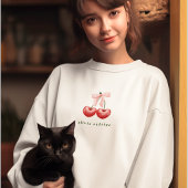 Cute sweatshirt l Rode  & Roze Kersen Hart Strik 