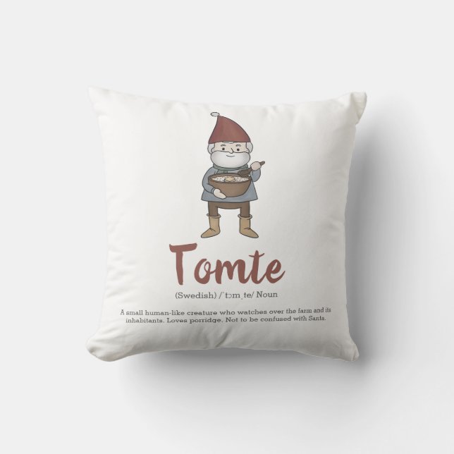 Cute Swedish Tomte Gnome Definition Kussen (Voorkant)