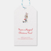 Cute Swedish Tomten Kerstmis Waterverf Cadeaulabel (Achterkant)