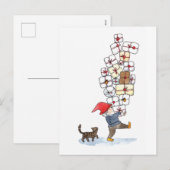 Cute Swedish Tomten Kerstmis Waterverf Feestdagenkaart (Voorkant / Achterkant)