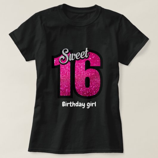Cute Sweet 16 Birthday T-Shirt (Design voorkant)