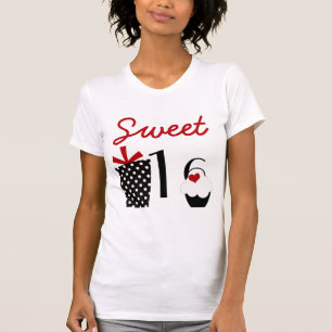 Cute Sweet 16 Cupcake en Polkadot Cadeau T-shirt