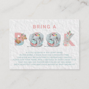 *~* Cute Sweet Animal Letters Baby Breng een boek  Informatiekaartje