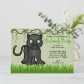 CUTE Sweet Baby Black Panther Oerwoud Birthday Kaart (Staand voorkant)