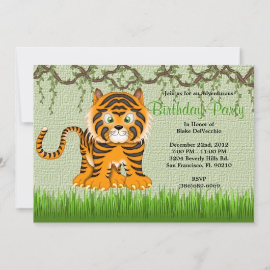 CUTE Sweet Baby Tiger Vines Oerwoud Birthday Kaart (Voorkant)