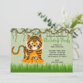CUTE Sweet Baby Tiger Vines Oerwoud Birthday Kaart (Staand voorkant)