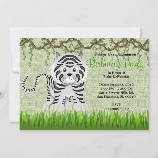 CUTE Sweet Baby Tiger Vines Oerwoud Birthday Kaart (Voorkant)