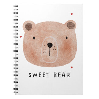 Cute Sweet Bear Notitieboek | Minimalistische Bos 