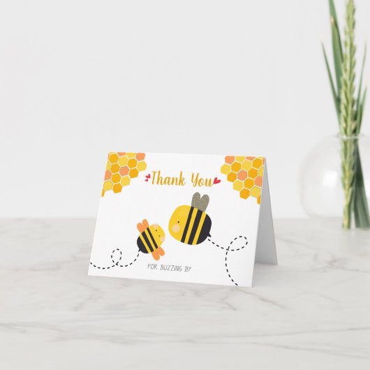 Cute Sweet Bee Baby shower Hartelijk dank voor uw  Bedankkaart (Voorkant)