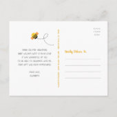 Cute Sweet Bee Baby shower Hartelijk dank voor uw  Briefkaart (Achterkant)