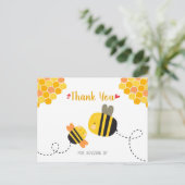 Cute Sweet Bee Baby shower Hartelijk dank voor uw  Briefkaart (Staand voorkant)