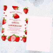 cute Sweet Berry First Birthday Invitation Girl Kaart