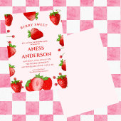 cute Sweet Berry First Birthday modern Kaart