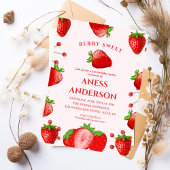 cute Sweet Berry First Birthday modern Kaart