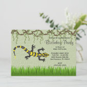 CUTE Sweet Black Lizard Vines Oerwoud Birthday Kaart (Staand voorkant)