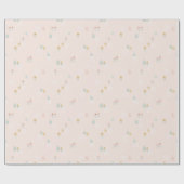 Cute Sweet Bloementuin Cartoon Verjaardagsfeestje  Cadeaupapier (Vlak)