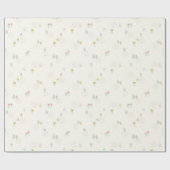 Cute Sweet Bloementuin Cartoon Verjaardagsfeestje  Cadeaupapier (Vlak)