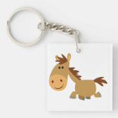 Cute Sweet Cartoon Horse AcrylSleutelhanger Sleutelhanger (Voorkant)
