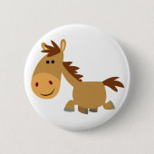 Cute Sweet Cartoon Horse Button Badge (Voorkant)