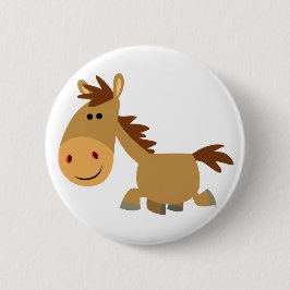 Cute Sweet Cartoon Horse Button Badge