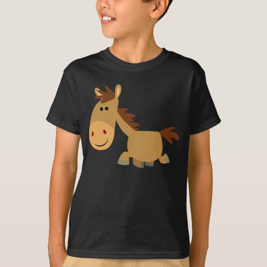 Cute Sweet Cartoon Horse Children T-Shirt (Voorkant)