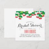 Cute Sweet Cherries Bridal Shower Invitations Kaart (Voorkant / Achterkant)