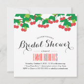 Cute Sweet Cherries Bridal Shower Invitations Kaart (Voorkant)