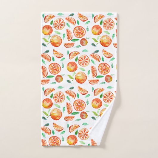 Cute Sweet Citrus Oranje Fruit Waterverf Summer Bad Handdoek (Handdoek)