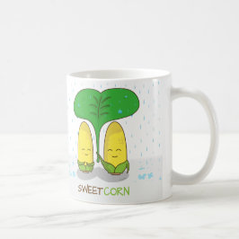 Cute Sweet Corn Couple Romantic Love in Rain Koffiemok
