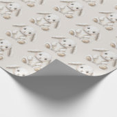Cute Sweet Cream White Bunnies Christmas Cadeaupapier (Hoek)