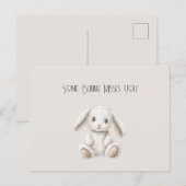 Cute Sweet Cream White Bunny Missing You Briefkaart (Voorkant / Achterkant)